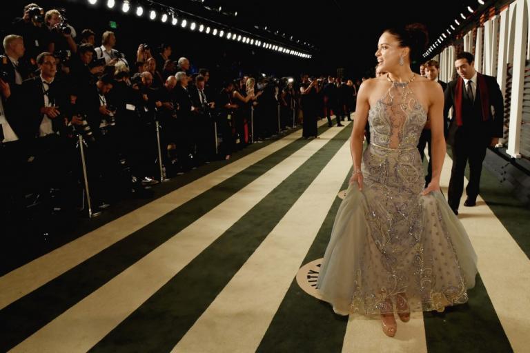 Michelle Rodriguez in Galia Lahav at the 2016 Vanity Fair Oscar Party