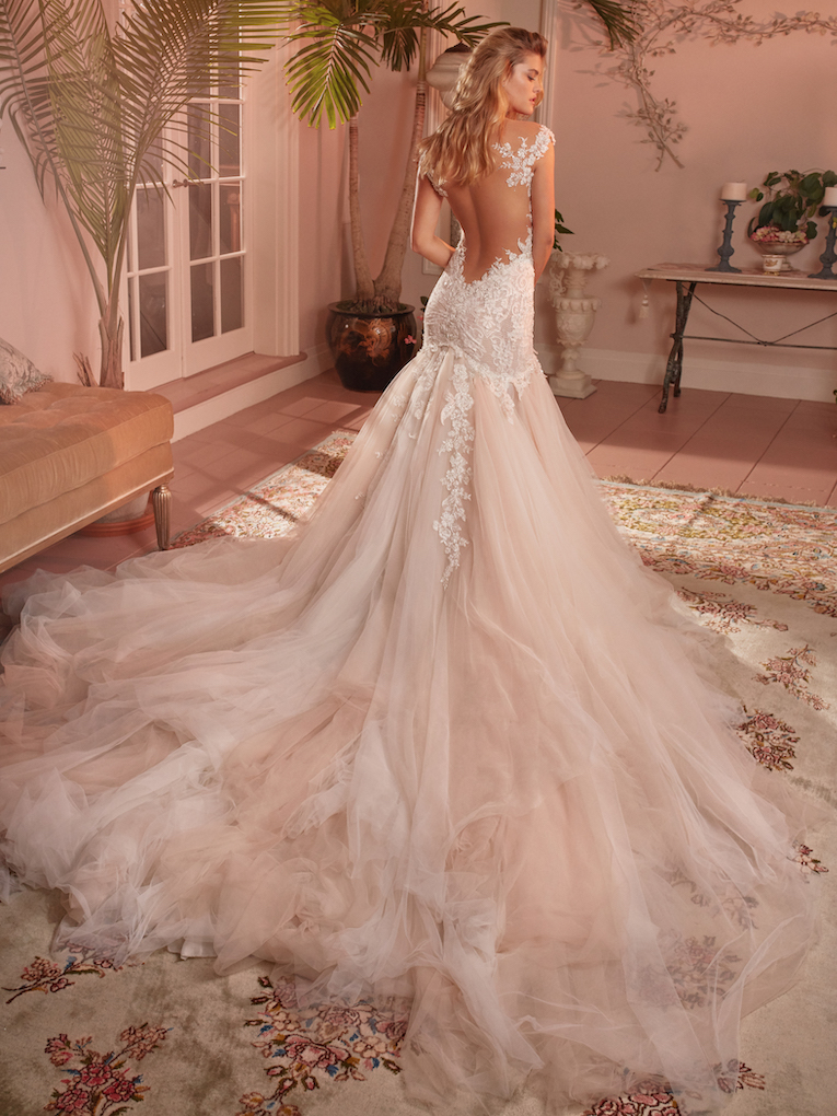 Blush pink and hot sale white wedding dress