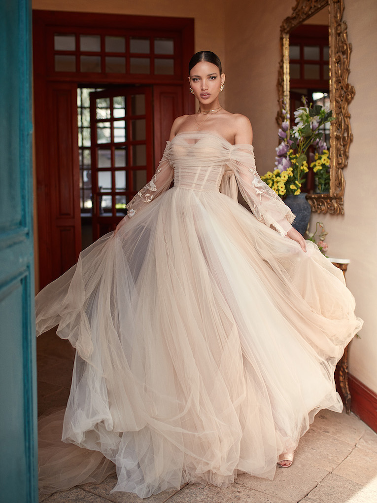 Blush tone 2024 wedding dresses