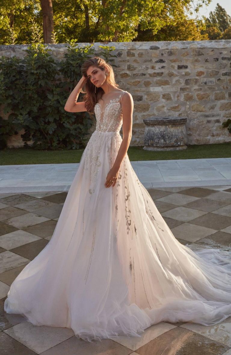 Blush a line outlet wedding dress