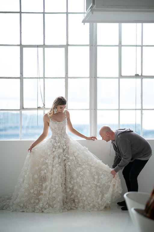 Bridal shop dress fitting