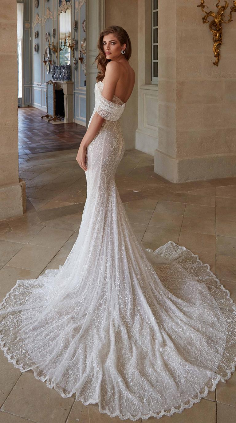 wedding dress with cape train