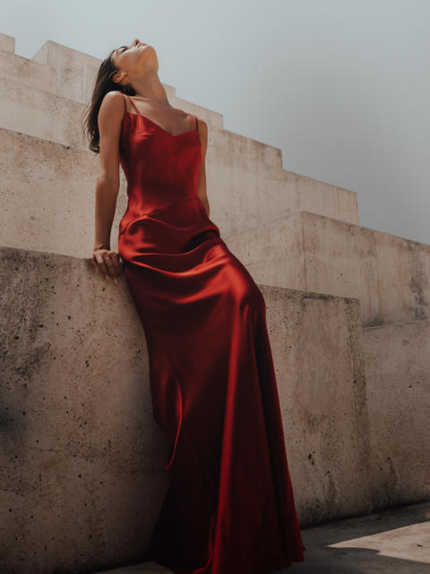 Lilou | Satin Red Evening Dress