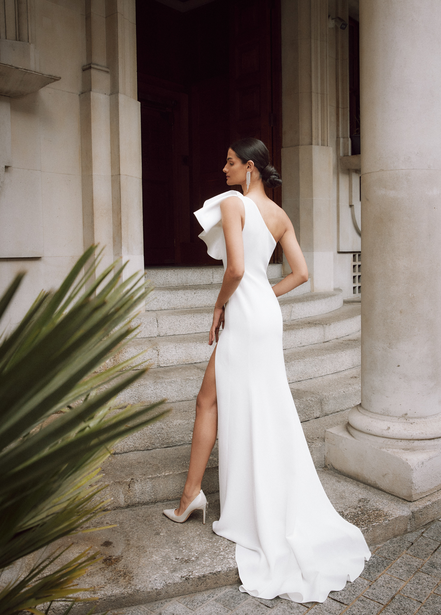 Monica Deep Slit Corset Wedding Dress