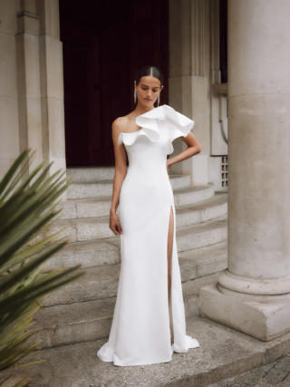 Monica Deep Slit Corset Wedding Dress