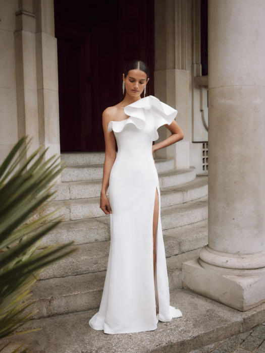 Monica Deep Slit Corset Wedding Dress - Galia Lahav