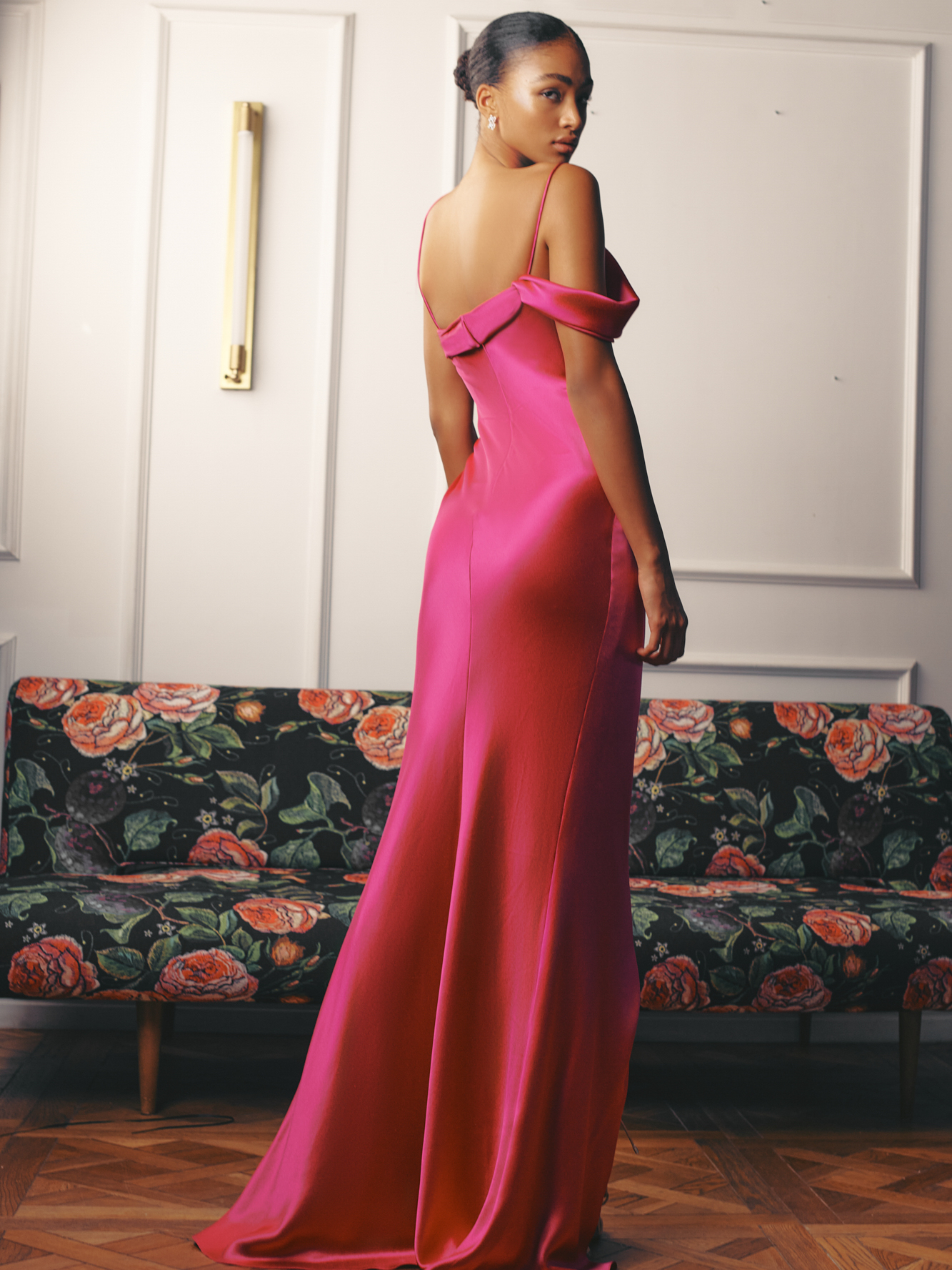 Odia triángulo lo hizo Elise | Satin Evening Dress Fuchsia Pink - Galia Lahav