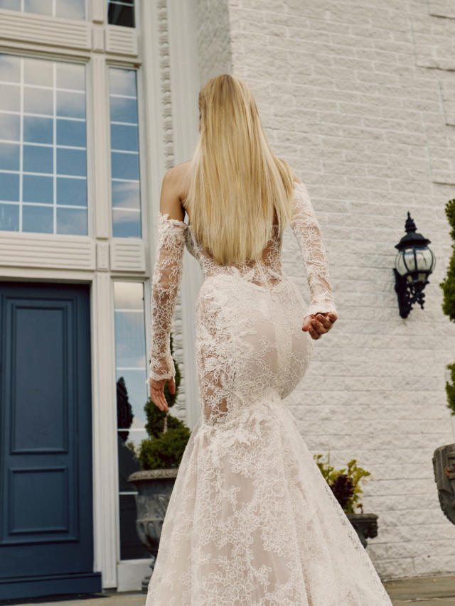 Scarlett | Mermaid Lace Semi Sheer Wedding Dress