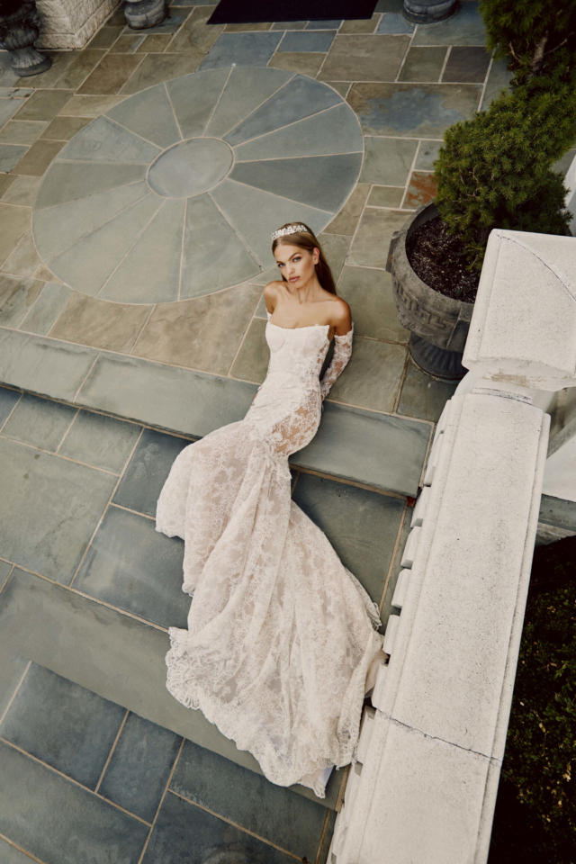 Scarlett | Mermaid Lace Semi Sheer Wedding Dress
