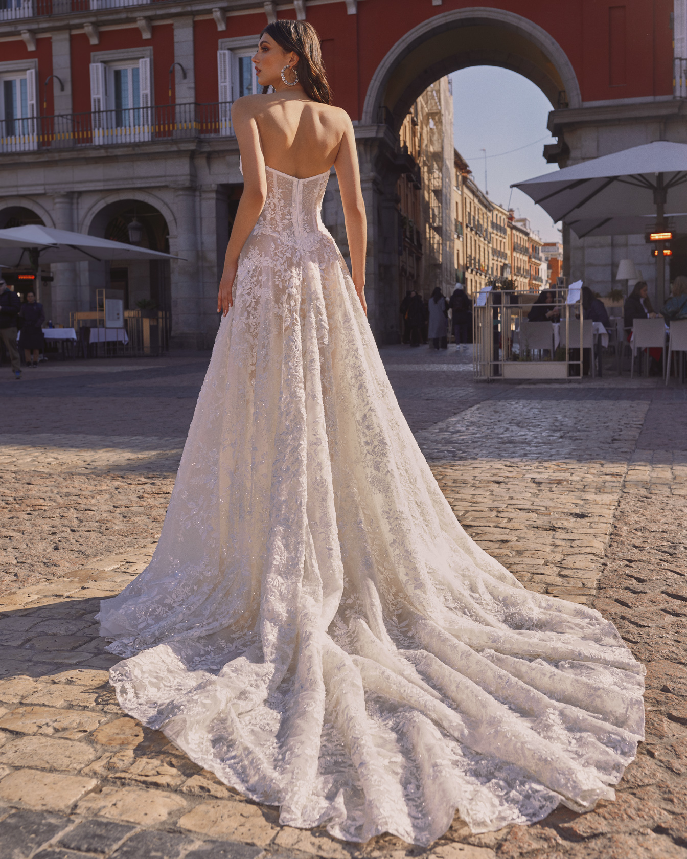 Uma | Sparkling Sheer Corset Wedding Gown with High Slit - Encanto ...