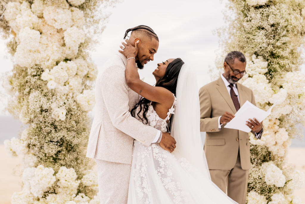 Simone Biles Ties The Knot in Four Galia Lahav Wedding Dresses