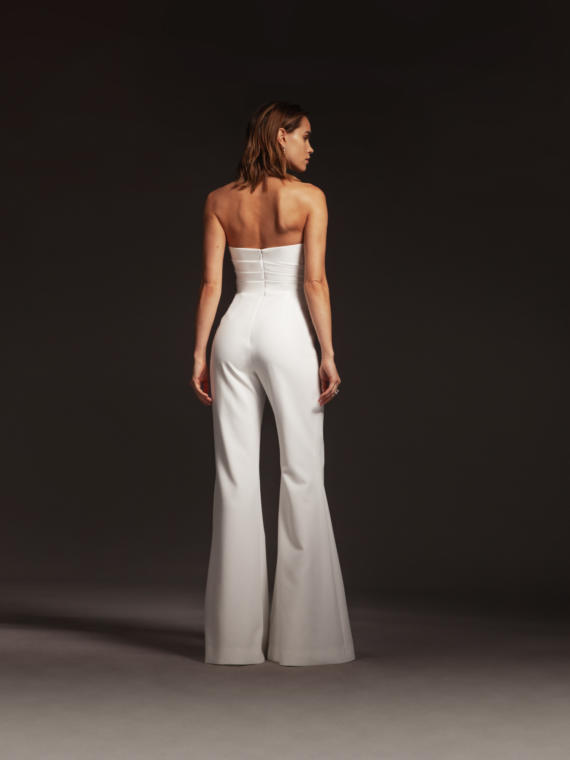 Heather | Ivory Strapless Corset Jumpsuit - Galia Lahav