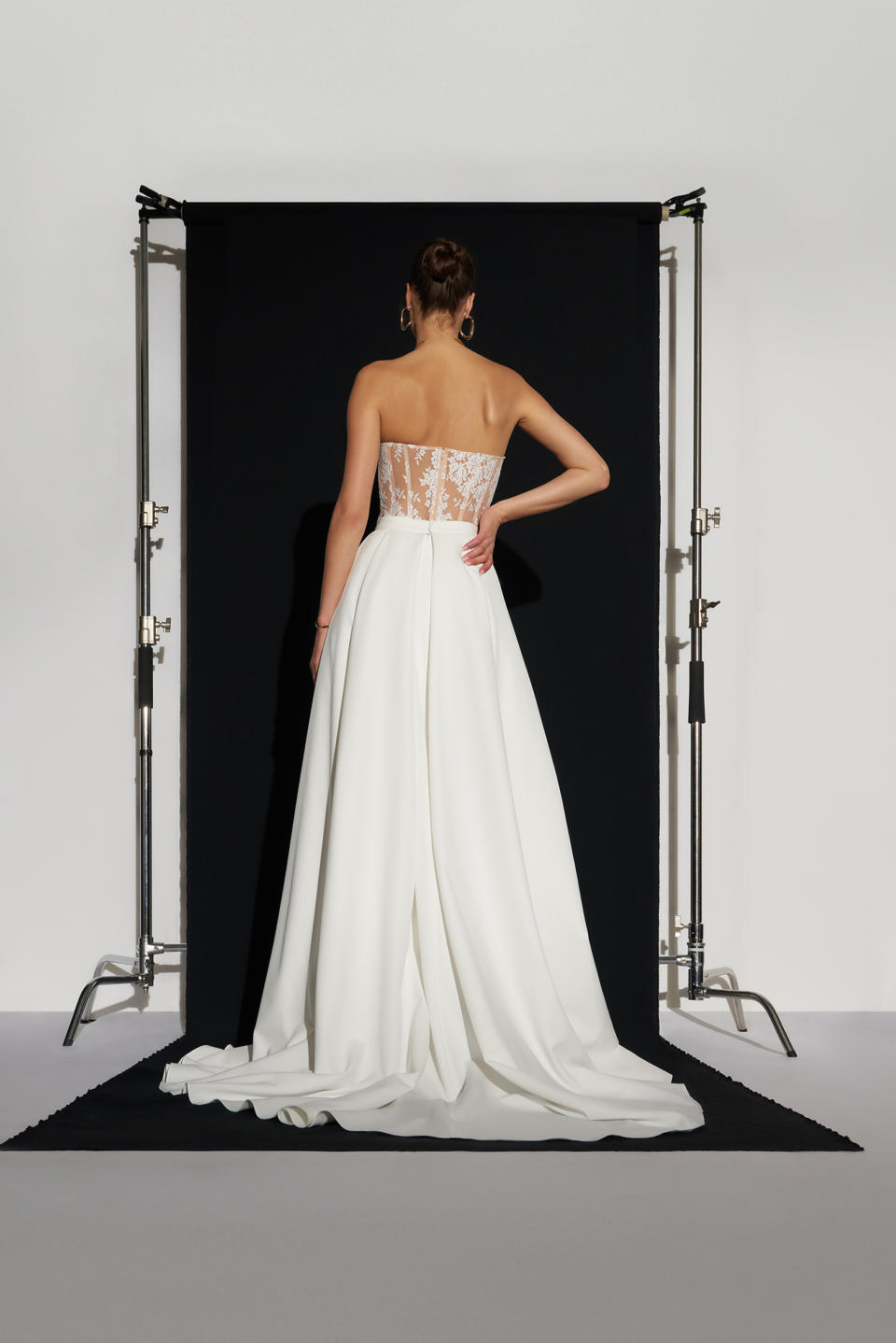 Carly | Ivory Crepe Overskirt - Galia Lahav